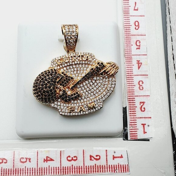 "14K Gold Plated Cubic Zircon Pendant, INUS1BR265 - Picture 8 of 8